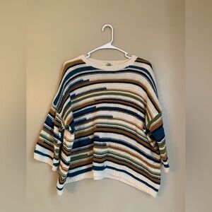 JohnPaulRichard Striped Sweater short sleeve striped